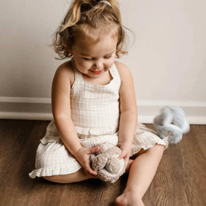 The MONTI toy placed in a serene, modern nursery setting, highlighting its aesthetic appeal.