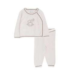 A front view of the Livly Rocking Horse Envelop Set in White Sand.