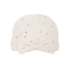 A front view of the elegant rose garden bow hat by Livly.