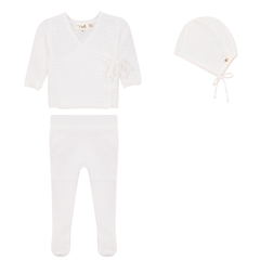 Bebe Bella Off White Pointelle Wrap Set