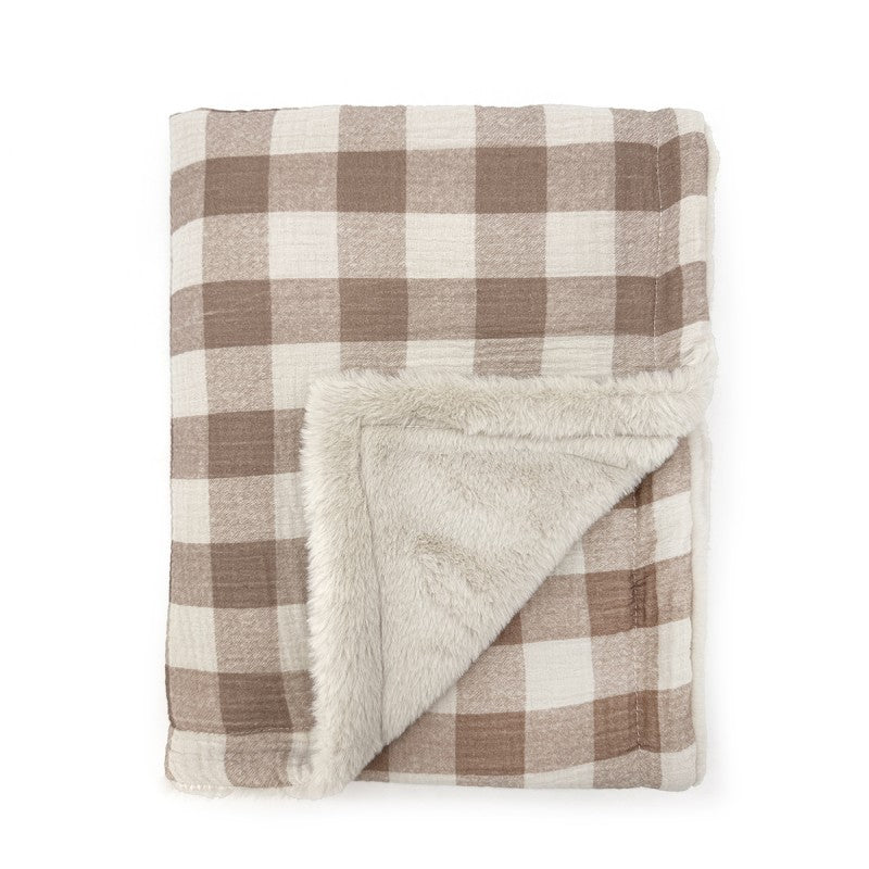 Large Fur/Checked Blanket