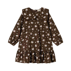 A front view of the MarMar Copenhagen autumn bouquet floral dilke dress.