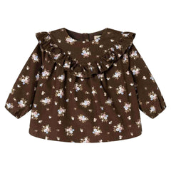 A front view of the MarMar Copenhagen autumn bouquet floral tulette blouse.
