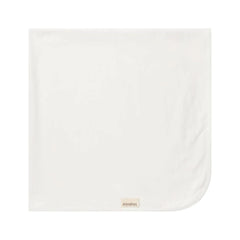 front view of the MarMar Copenhagen Gentle White Alida knit baby blanket.