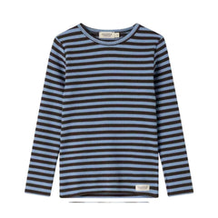 front view of the MarMar Copenhagen Blue Heaven stripe baby and toddler plain tee.