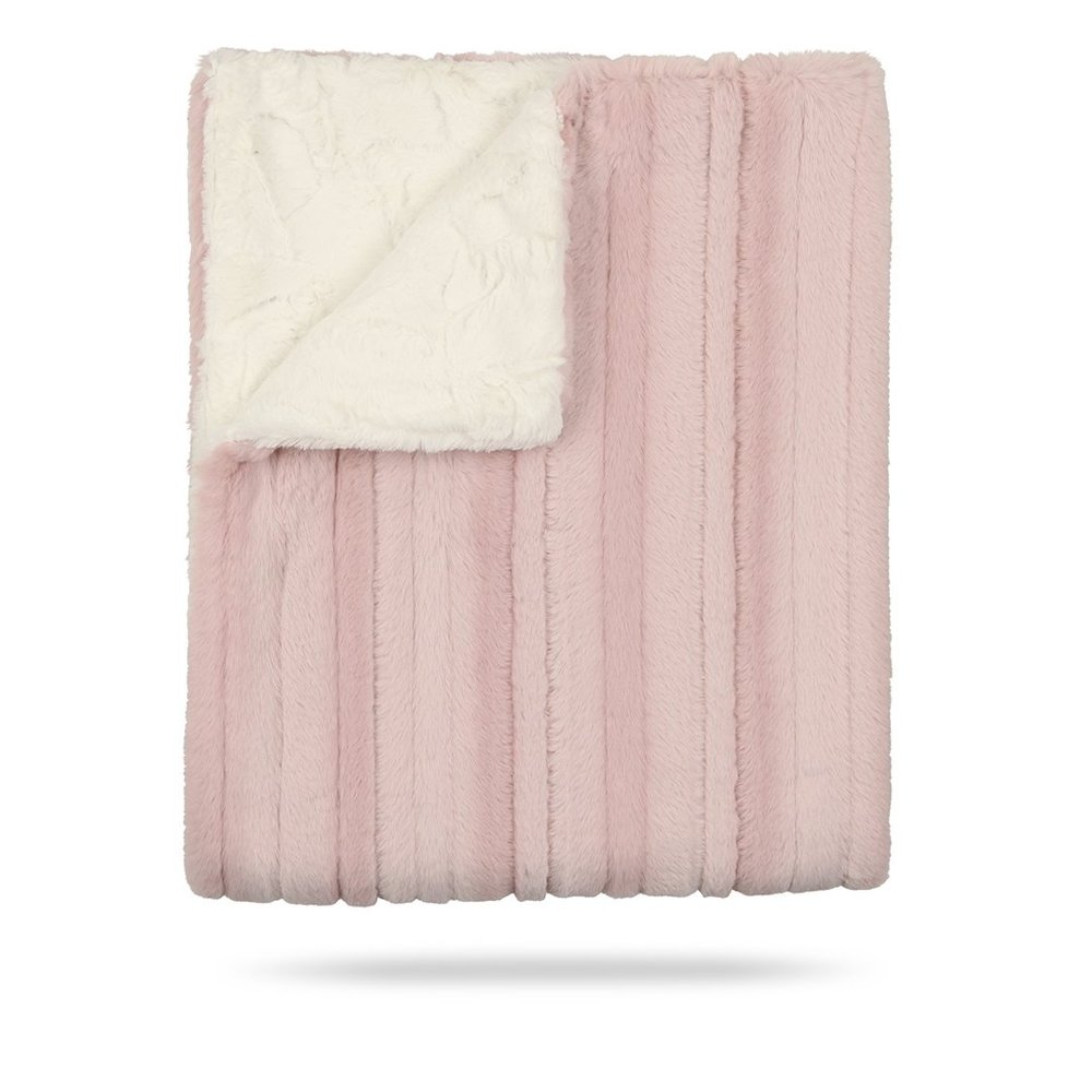 Peluche Pink Panel Super Fluff Lux Fur Blanket