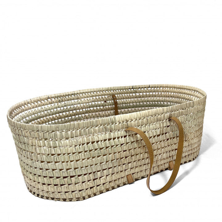 Wood Rocking Bassinet with Scalloped Printed Lining Set