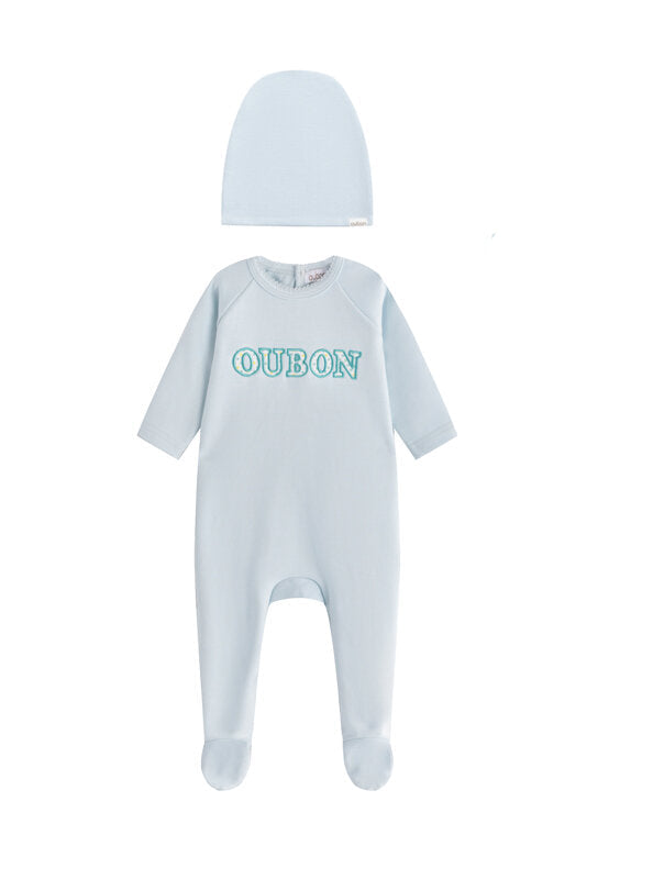 Oubon Boys Patchwork Footie + Hat