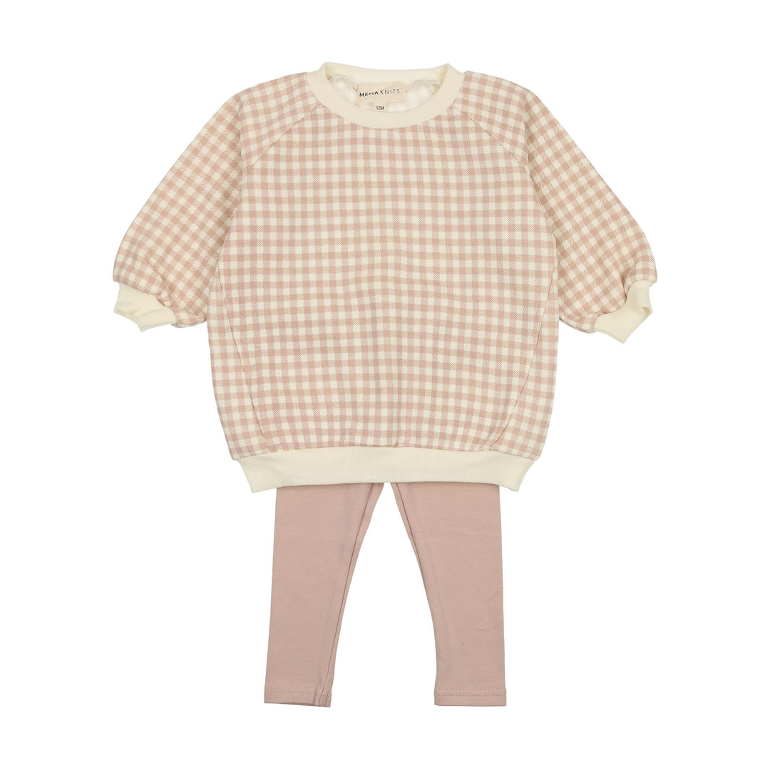 Mema Knits Pale Pink Sweatshirt Set