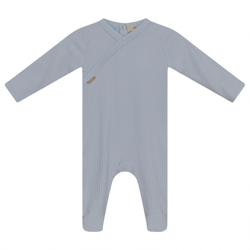 Fragile Blue Rib Faux Wrap Footie