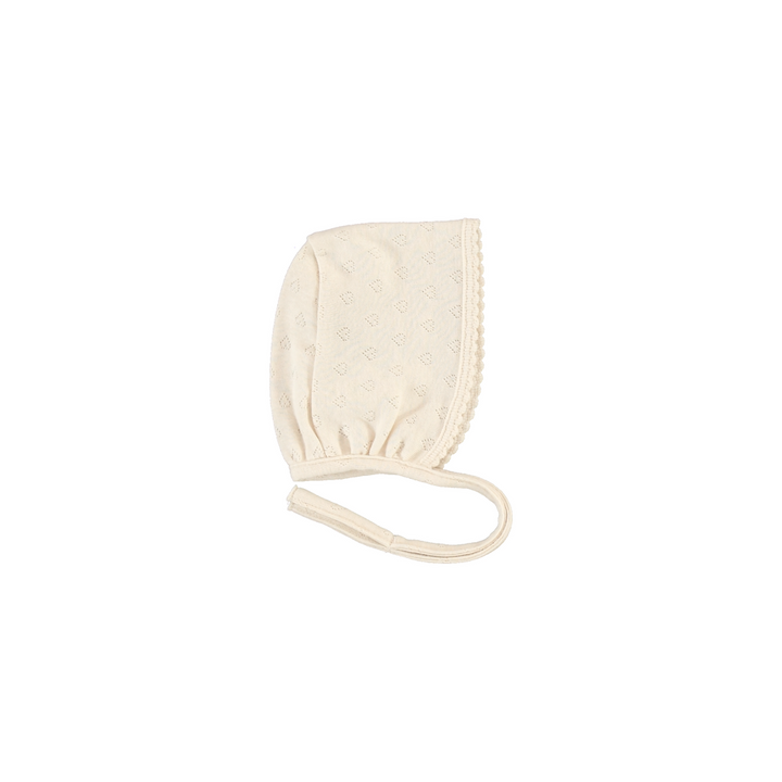 Bebe Organic Natural Red Heart Pointelle Footie + Bonnet
