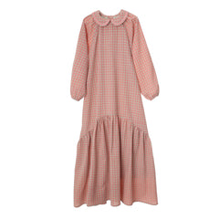Bonjour Pink Gingham Collar Maxi