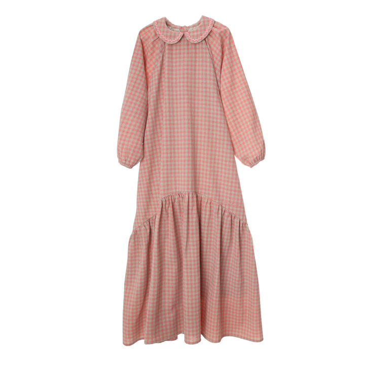 Bonjour Pink Gingham Collar Maxi