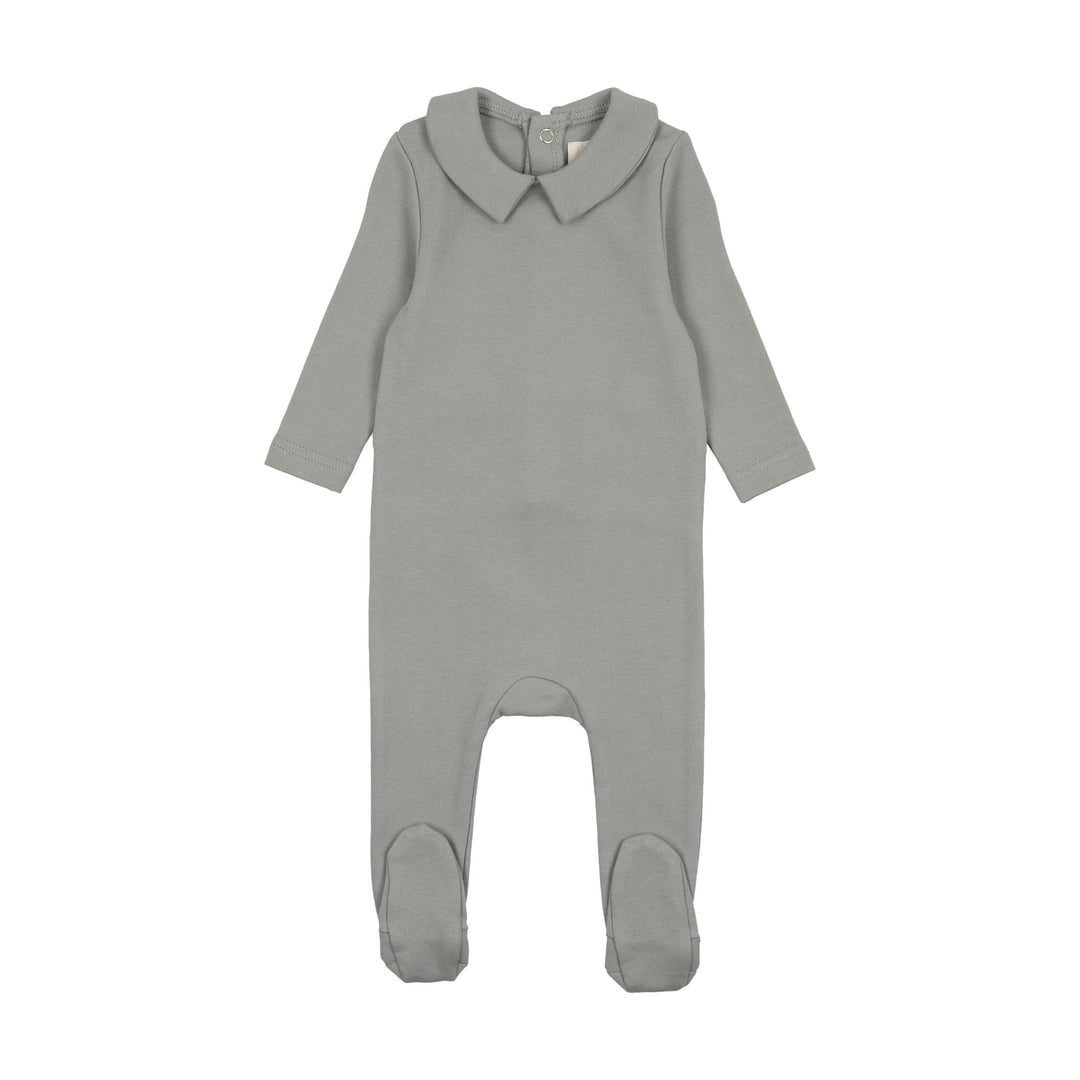 Mema Knits Powder Blue Boys Base Footie