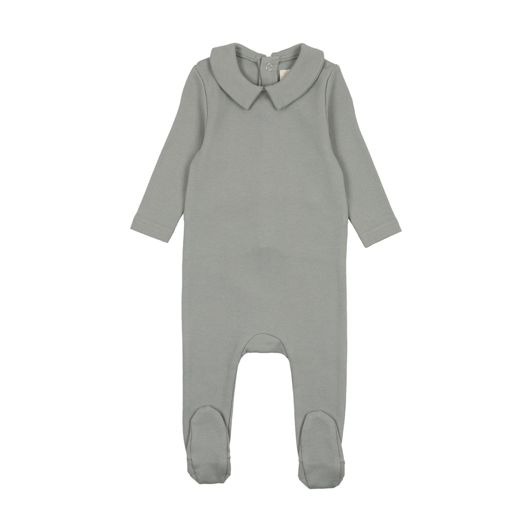 Mema Knits Powder Blue Boys Base Footie