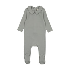 Mema Knits Powder Blue Boys Base Footie