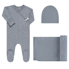 Elys & Co Floral Kimono Slate Blue 3 Pc Giftbox