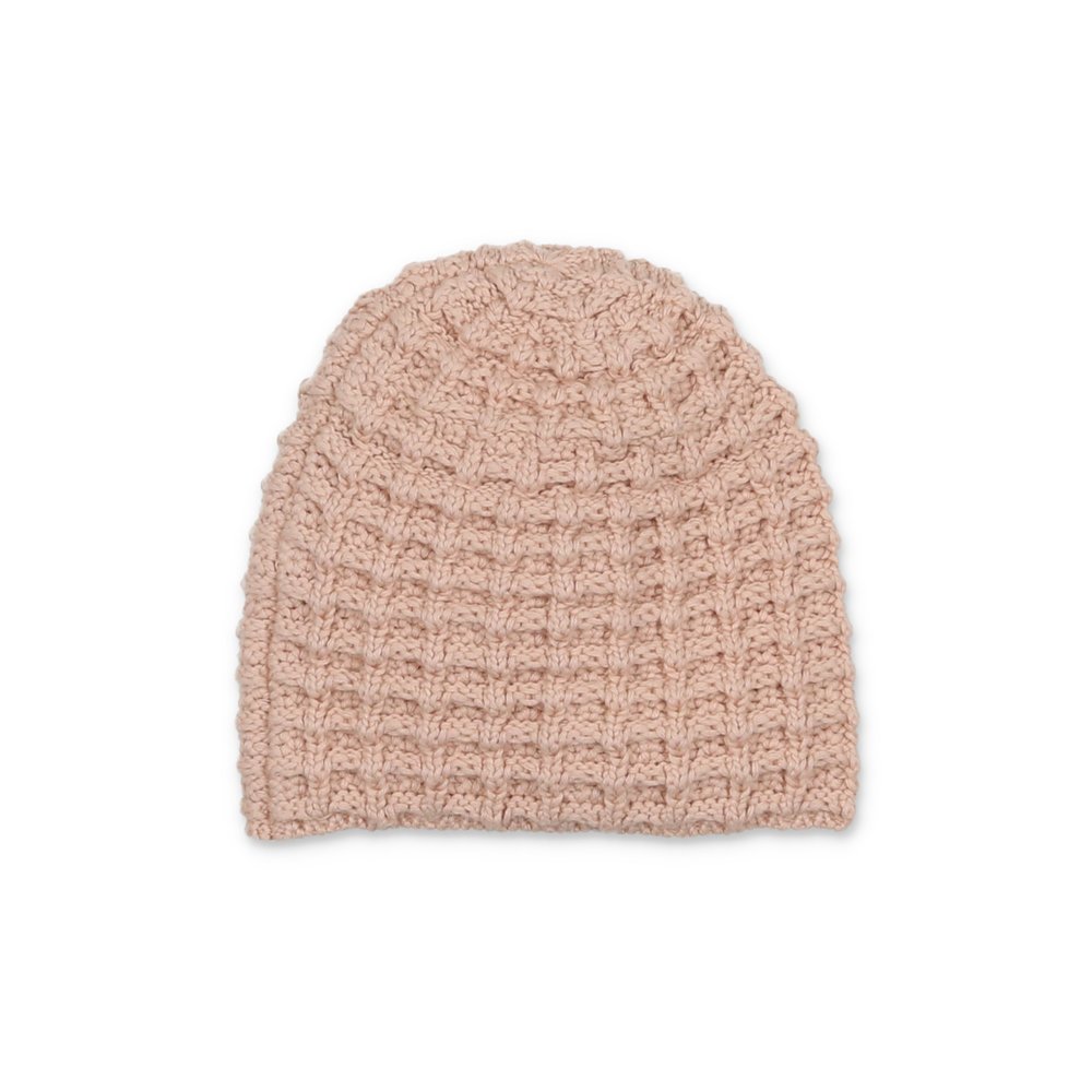 Peluche Rose Crochet Waffle Knit Beanie