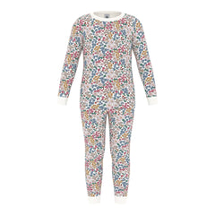 Floral patterned onesie on a white background