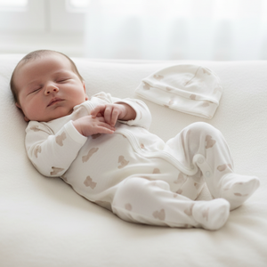 Petit Bateau – Teddy Print Footie, Hat & Blanket 3-Pc Set
