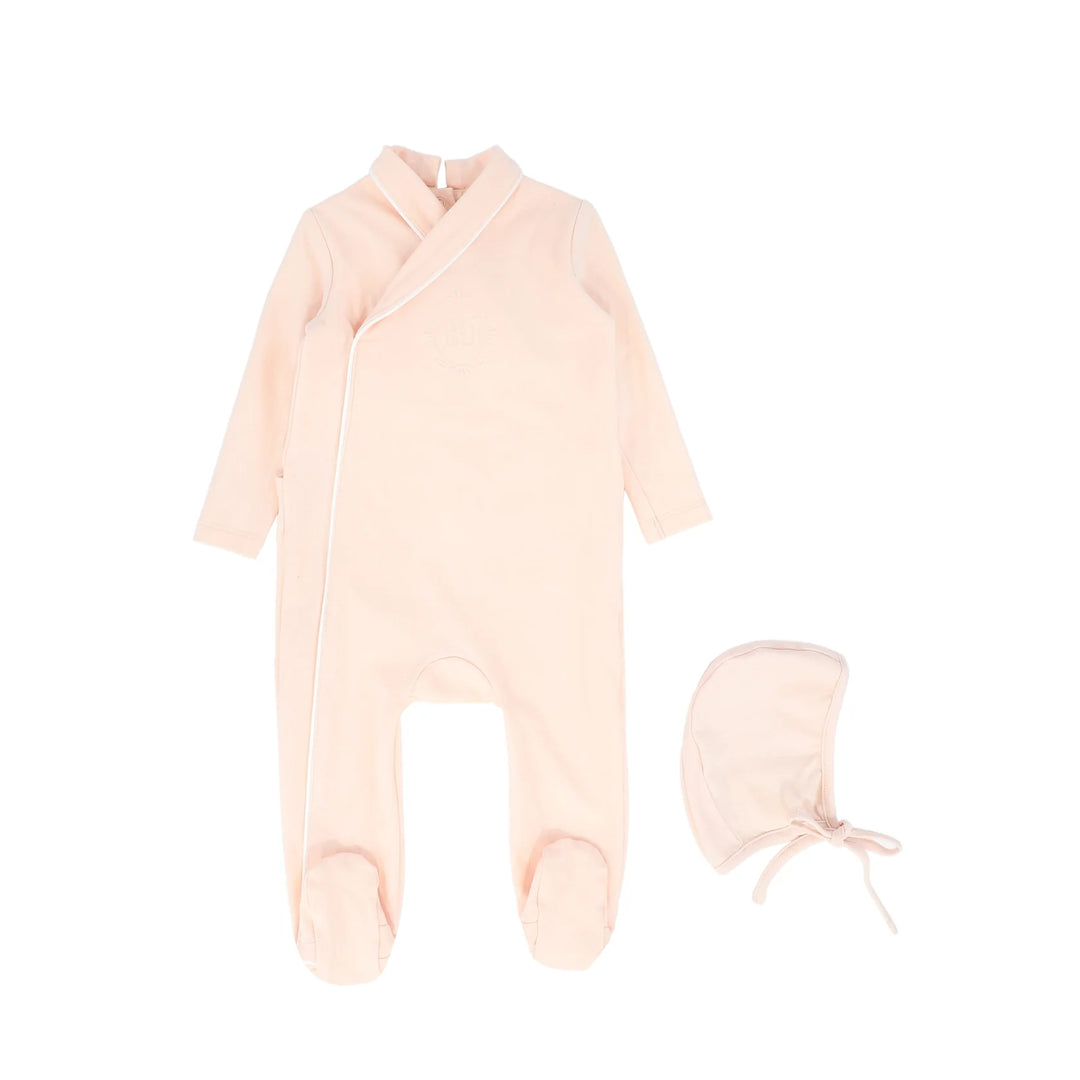 Bebe Jolee Pink Piped Wrap Footie