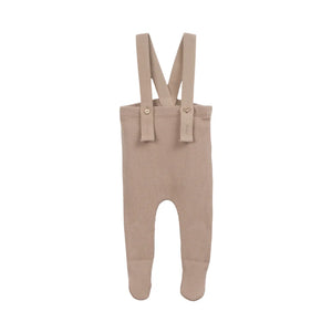 A front view of the Play Up rib leggings in brown.