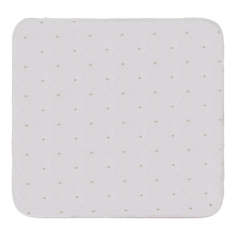 Charlotte & George White Gold Scallop Stitch Blanket