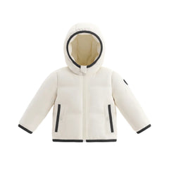 A front view of the Pramie black binding jacket for children.