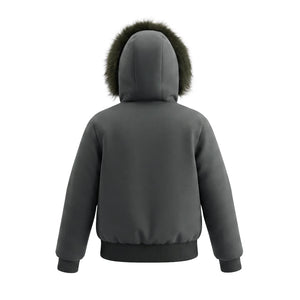 The clean back view of the Pramie boy's winter jacket.