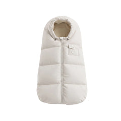 A front view of the Pramie ivory stroller carriage sack.
