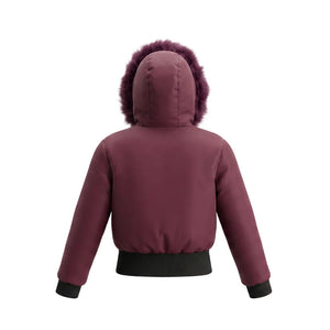 The clean back view of the Pramie girl's winter jacket.