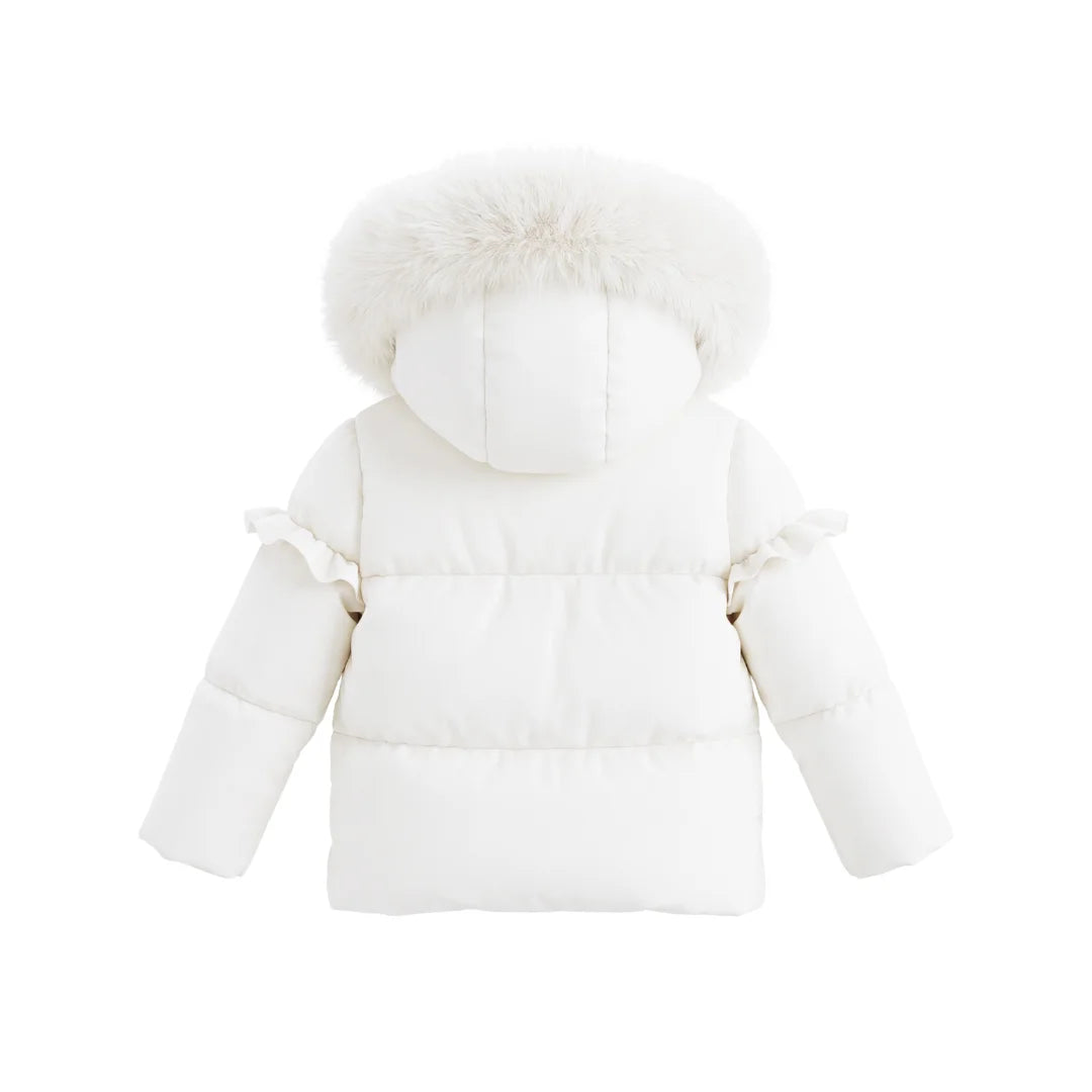 The clean back view of the Pramie winter coat.