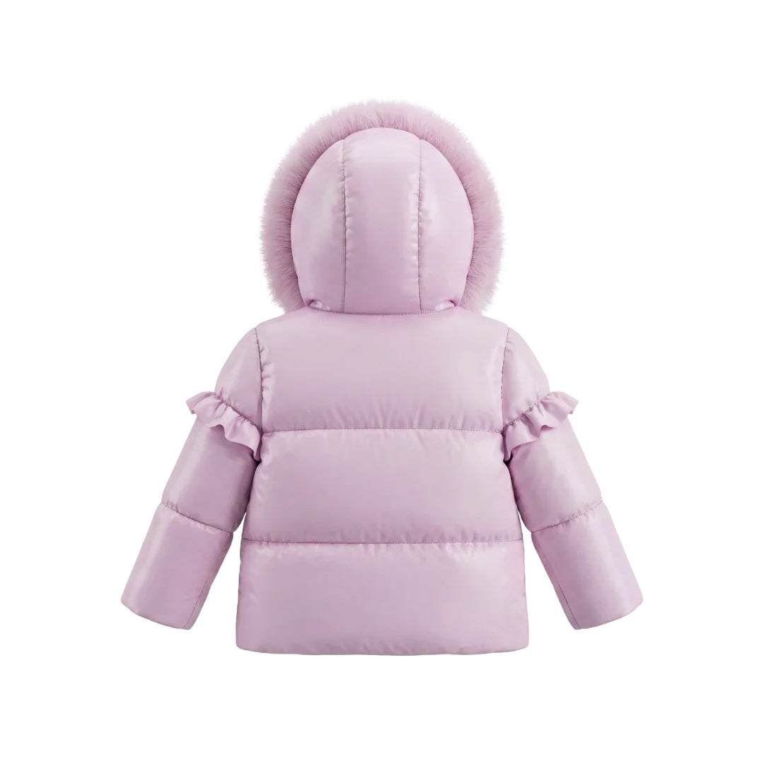 The clean back view of the Pramie winter coat.