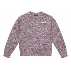 John Richmond Burgundy & White Marled Knit Logo Sweater