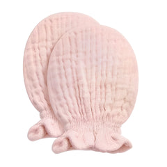 Muslin Mittens - 100% Cotton for Baby 0-6 Months | Petal Pink, Light Blush, and Rose