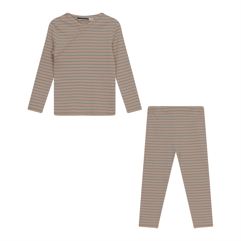 Whipped Cocoa Sage Striped Rib Loungewear