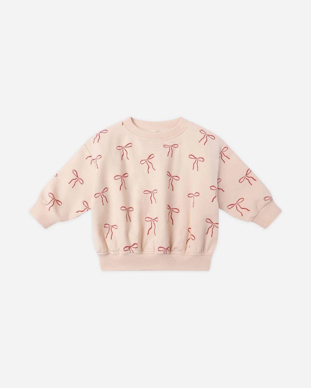 Quincy Mae Red Bows Relaxed Fleece Sweatshirt