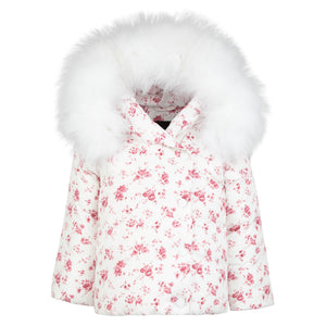 Pramie Red Floral Print Jacket | Warm, Stylish & Playfully Elegant 12M-3Y