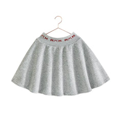 RetroKid Reese scuba skirt featuring gray and red color blocking.