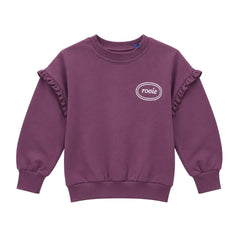 A front view of the Rooie and Friends mauve girl's sweatshirt.
