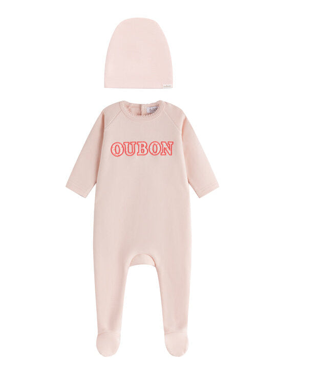 Oubon Girls Patchwork Footie + Hat