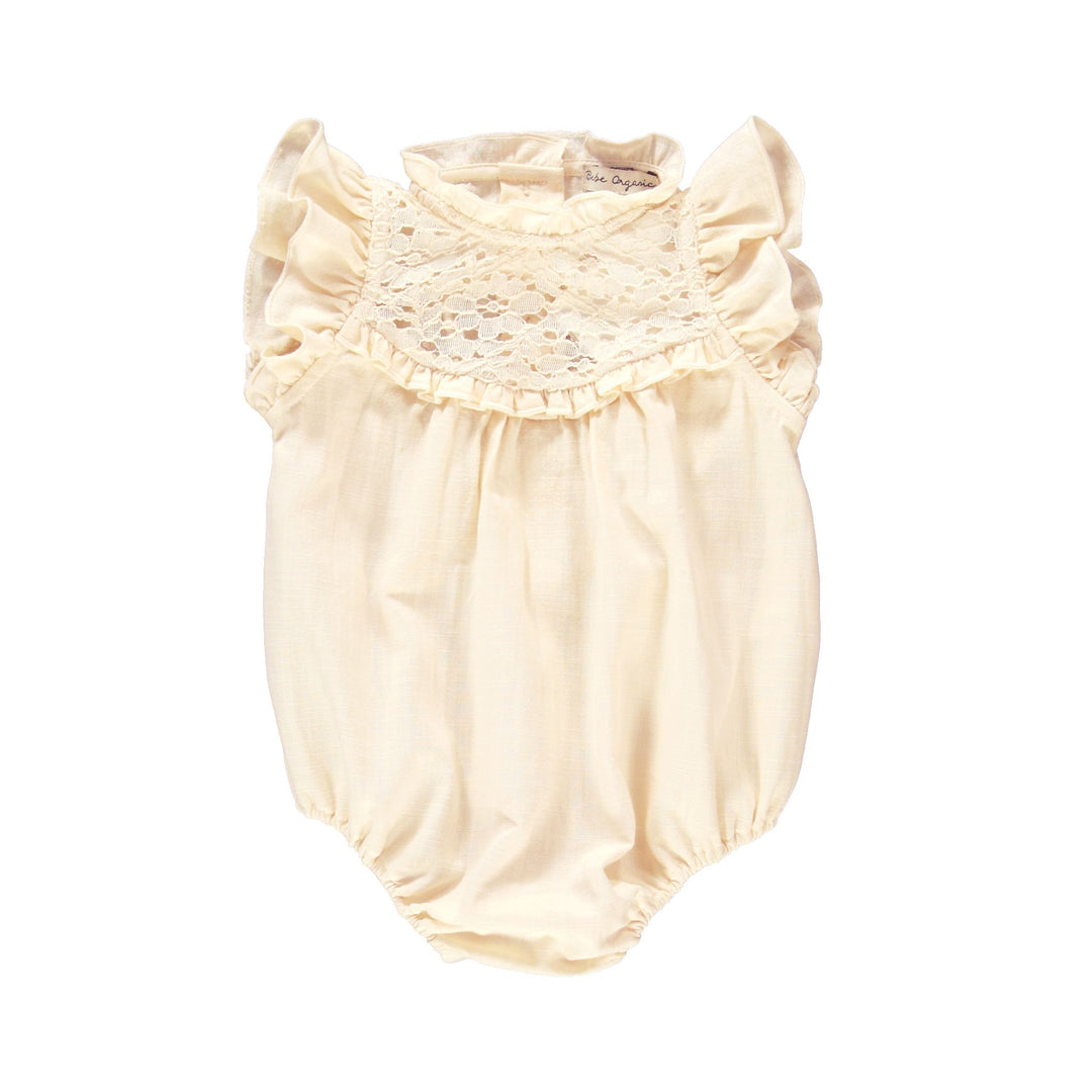 Bebe Organic Milja Pearl Lace Romper