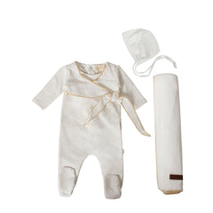 citrine baby footie, citrine baby layette,Citrine Layette Couture