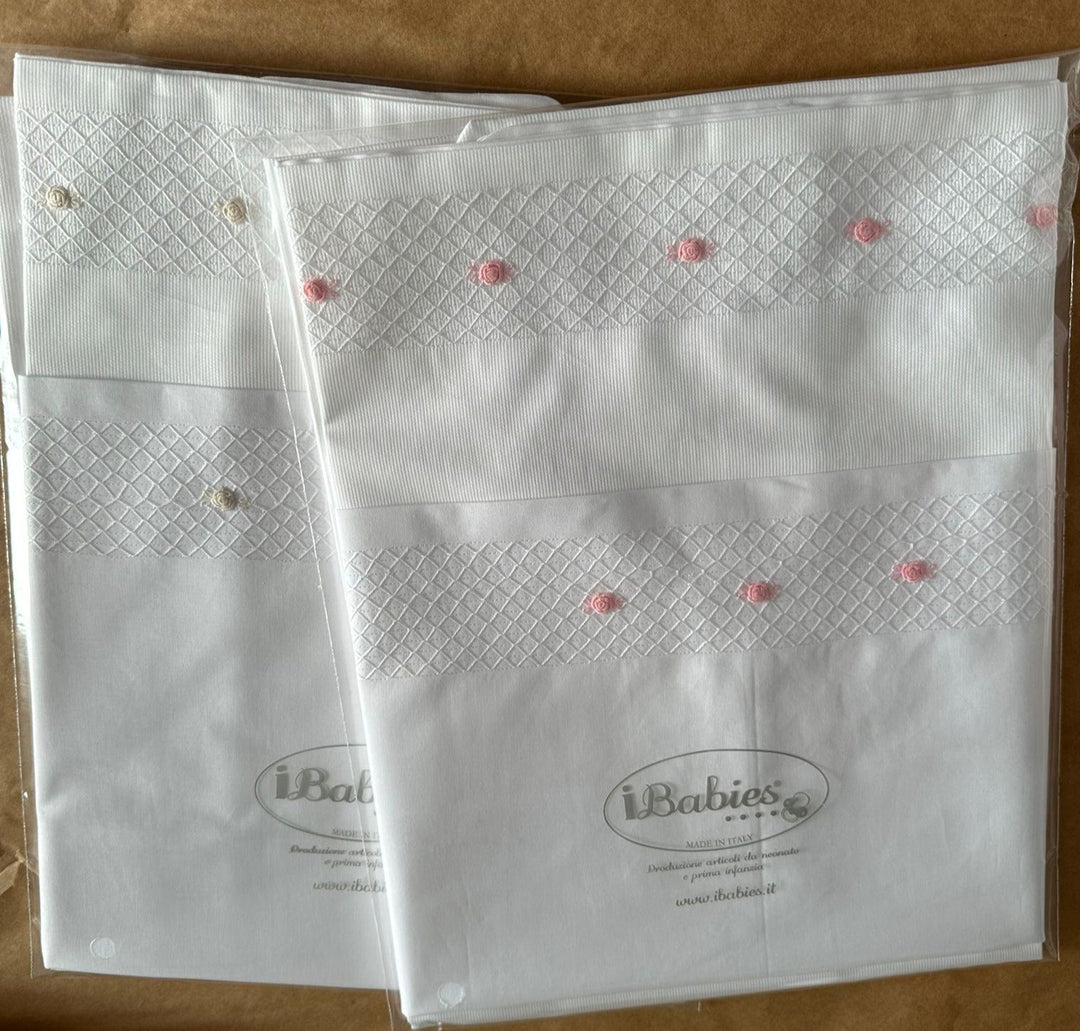Smocked Embroidered Bassinet Pillow & Blanket Set