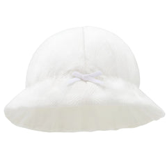 A breathtaking Soft Jacquard Baby Sunhat featuring a sophisticated tonal weave and an authoritative, architectural brim for superior sun protection.