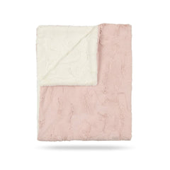 peluche icy rose and natural lux fur blanket