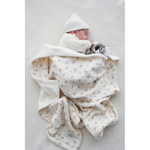Floral Cotton/Fur Spring Blanket