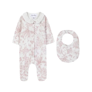 A front view of the Tartine et Chocolat jumpsuit in blush.