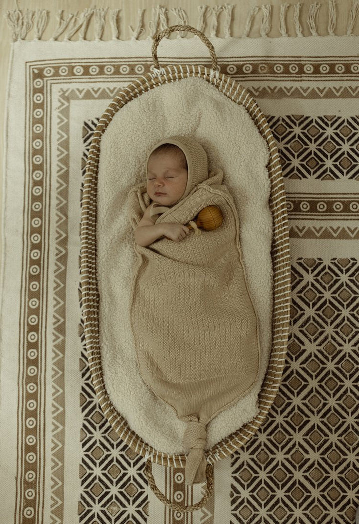 Peluche Tan Knit Ribbed Cocoon