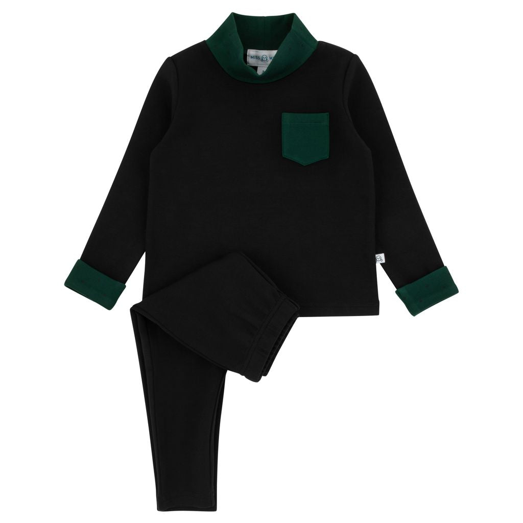 Miss Mini Boys Rhinestone Bow Shabbos Set